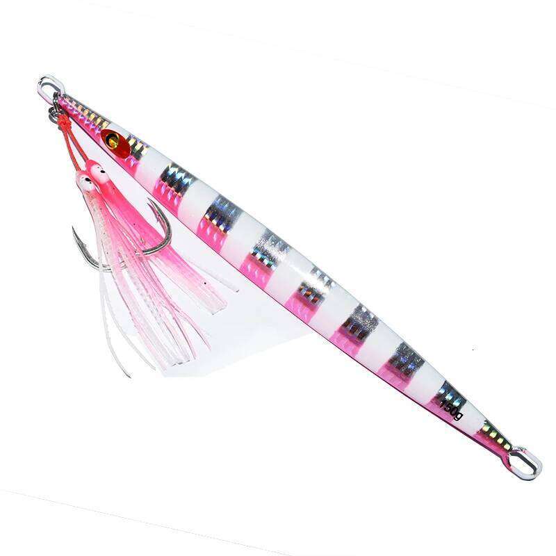 4pcs/lot Luminous Octopus Metal Jig Mate High Carbon Steel With Assist Silicone Ribbon Marine Fishing Double Jigging Hook Z260228