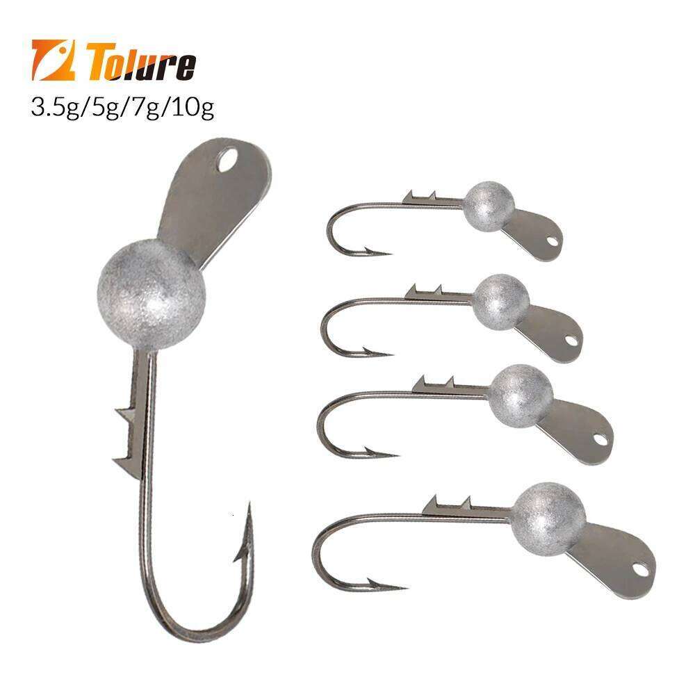 2025 NEW Design Jig Head Hook With Metal Lip 3.5g/5g/7g/10g 10pcs/pack Enhanced Bait Action for Bass And Soft Worm Fishing Z260228