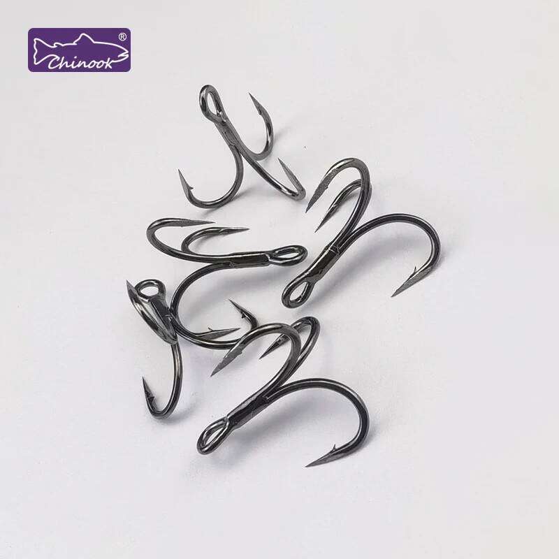 12pcs Chinook Treble 4X Strong High Carbon Steel Sea Fishing Hooks for Hard Lures Freshwater Saltwater Z260228