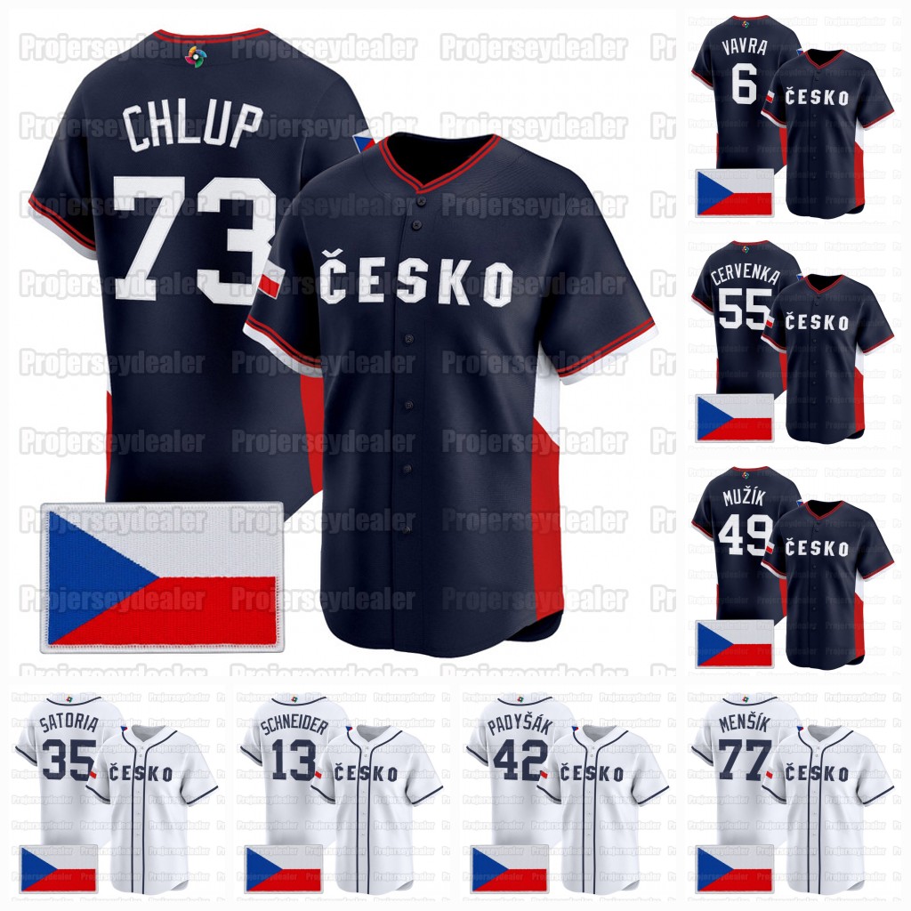 Team Czechia Republic 2026 WBC custom Jerseys World baseball Classic Marek Chlup Martin Cervenka Martin Muzik Terrin Vavra Daniel Padysak Martin Schneider Men