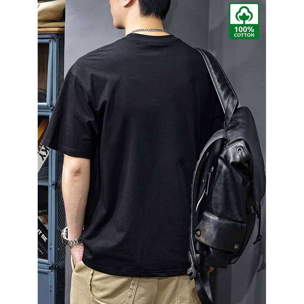 Men'S Casual100% Cotton T-Shirt with Alphabet Print, Crew Neck, Short Sleeve, Regular Fit - Offset Print Comfort Tee C260228 - view 6