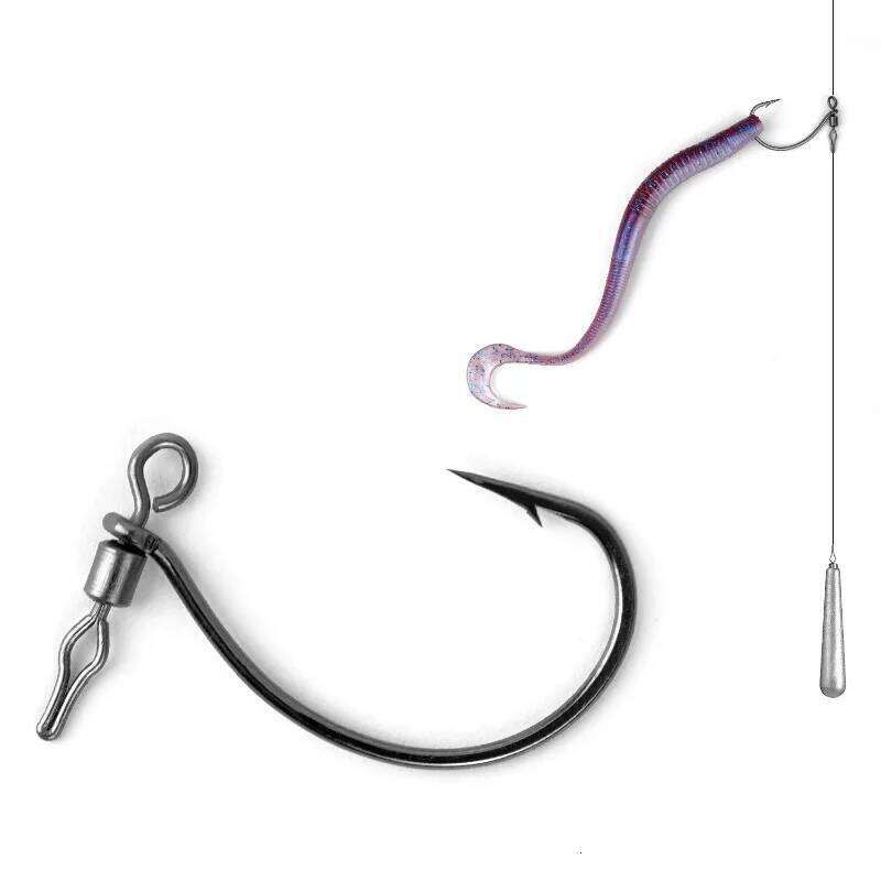 30PCS Swivel Drop Shot Hooks - Quick-Clip Design, Easy Dropshot Rigging for Bass Fishing 2# 1# 1/0 2/0 3/0 4/0 Z260228