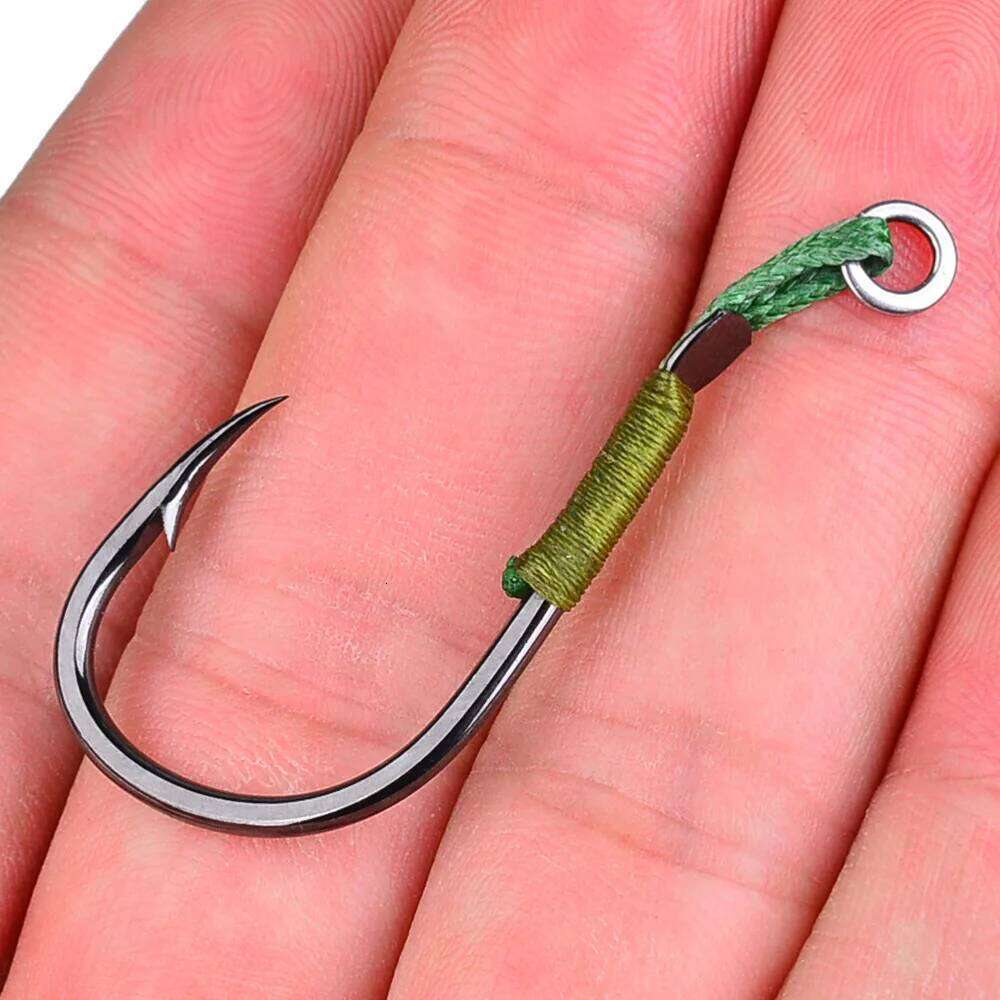 10Pcs/pack Jig Barbed Sea High Carbon Steel Plate Single Handmade Fly Fishing Hook for Carp Bass Z260228