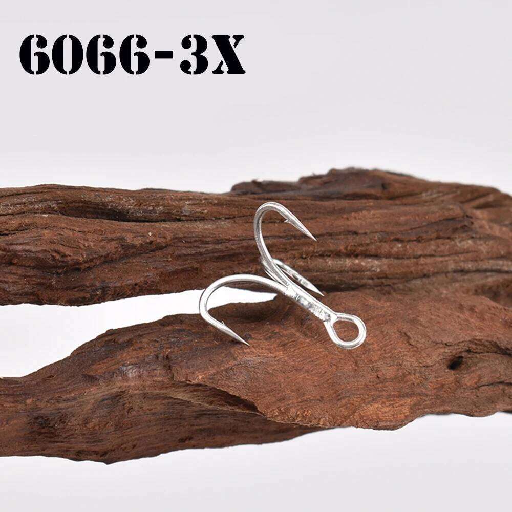 6066 3X Sea Fishing Treble Hook Anti-Rust Coating #12#4 Super Strong Sharp Triple Anchor Hooks For Seawater Lure Accessories Z260228