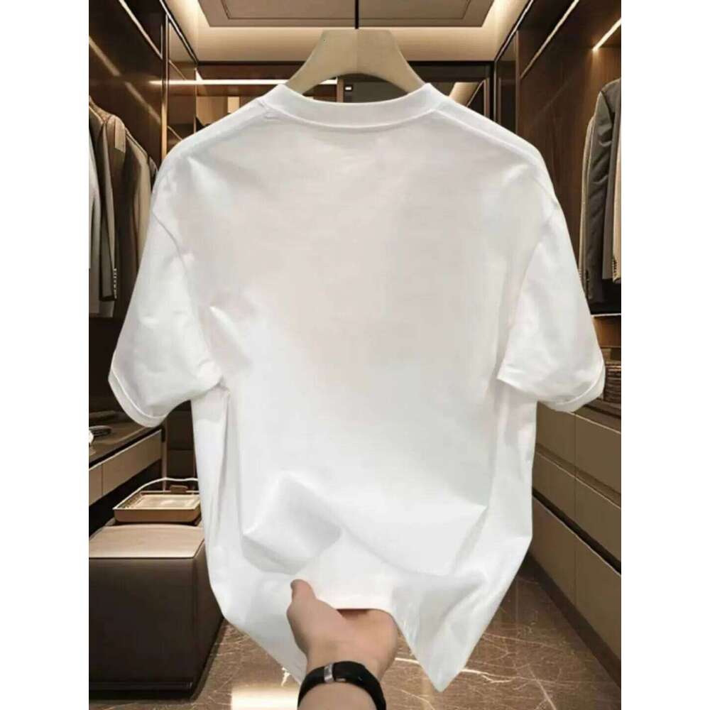 New men's summer Korean-style trendy simple short-sleeved shirt, loose and casual, fashionable pure cotton T-shirt C260228 - view 4