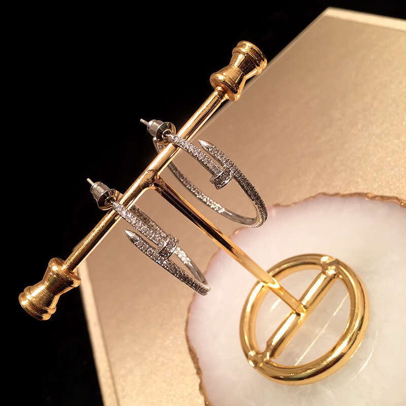 Women's Hoop Earrings Designer S925 Sterling Silver Needle Inspired Jewelry Full Inlaid Cubic Zirconia Gold & Silver Tone Fashion Earrings for Wo