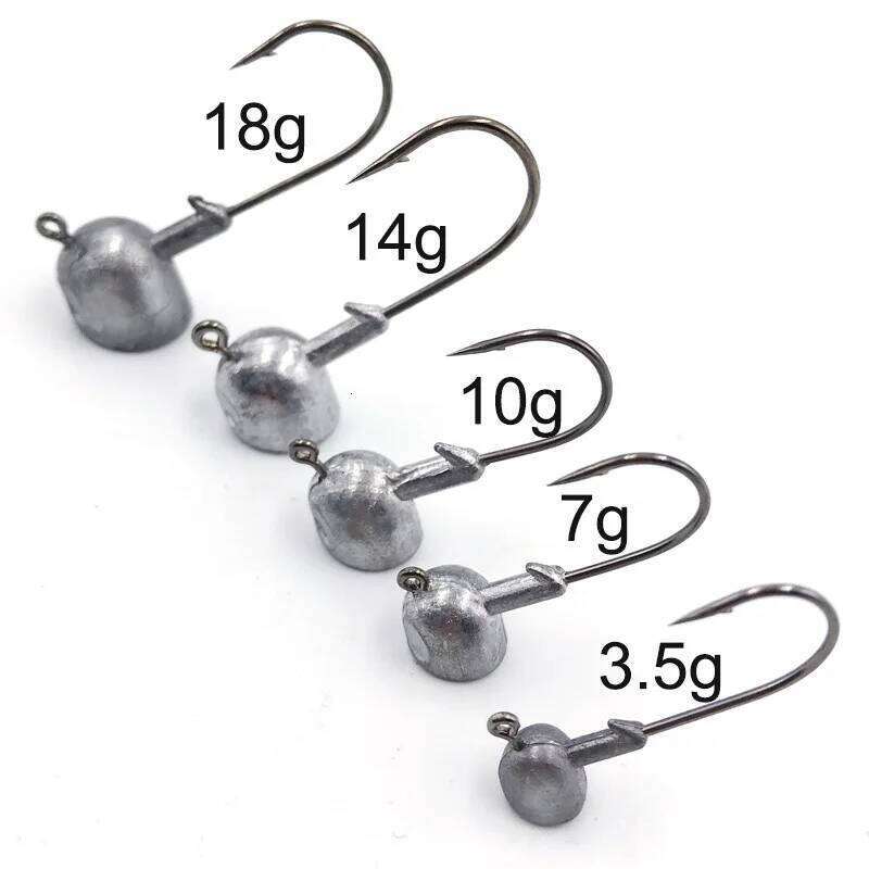 3.5g 5g 7g 10g 14g 18g 40g deep sinking jig head for soft worm lure bait , fishing hook tackle bass perch accessories Z260228