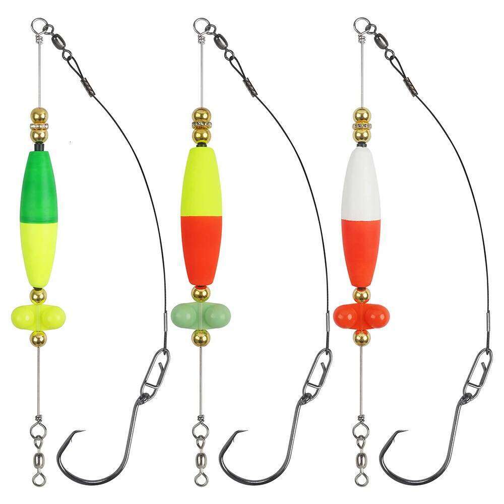 1Pcs Float Catfish Tackle Rattling Cork Peg Floats Bait Rigs with Rattle Beads Octopus Circle Hooks Crane Swivels Z260228