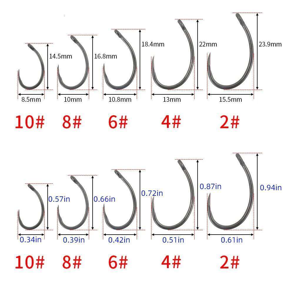 Hirisi 50pcs Coating High Carbon Stainless Steel Barbless Hooks Hook Fishing Tool Accessories 8012 Z260228