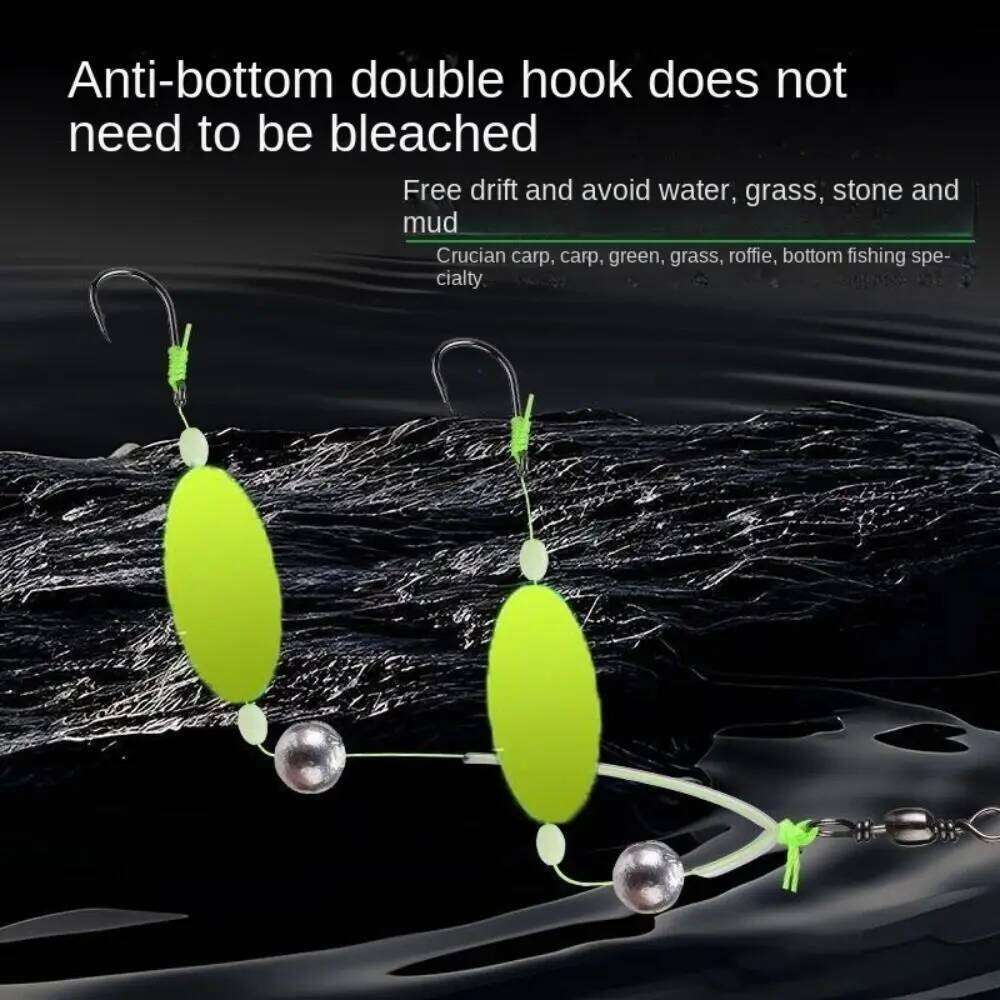 5pcs double Hair hook Anti bottom Equipment Fishing Hook Ready Made Pesca Carp Rigs fishing lure Z260228