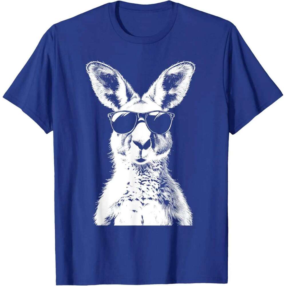Kangaroo Wearing Sunglasses Funny Animal Australia T-Shirt Short Sleeve Casual 100% Cotton Shift C260228 - view 7