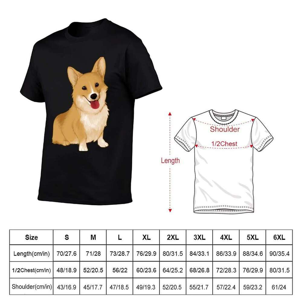 Cute smiling corgi black t-shirt plain for package man funny t shirts cotton T-Shirt C260228 - view 6
