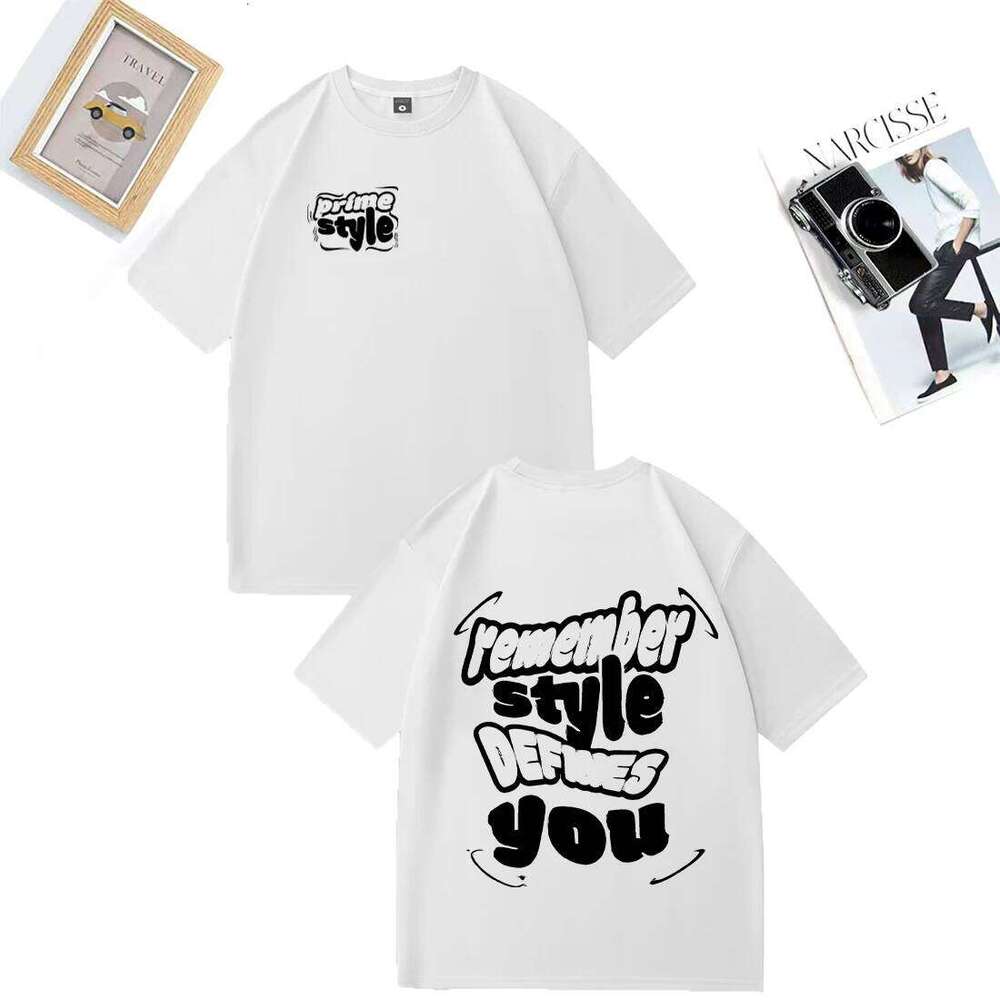 Remember style defines you Printed T-shirt Men women's Hip Hop oversized t-shirts High Quality short sleeve 100% Cotton clothing C260228 - view 3