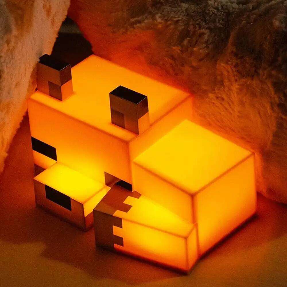 1/2pcs MC Game Cute Fox Night Light Soft Orange Glow Desk Home Atmosphere Luminous Table Lamp for Playrooms or Children Z260227