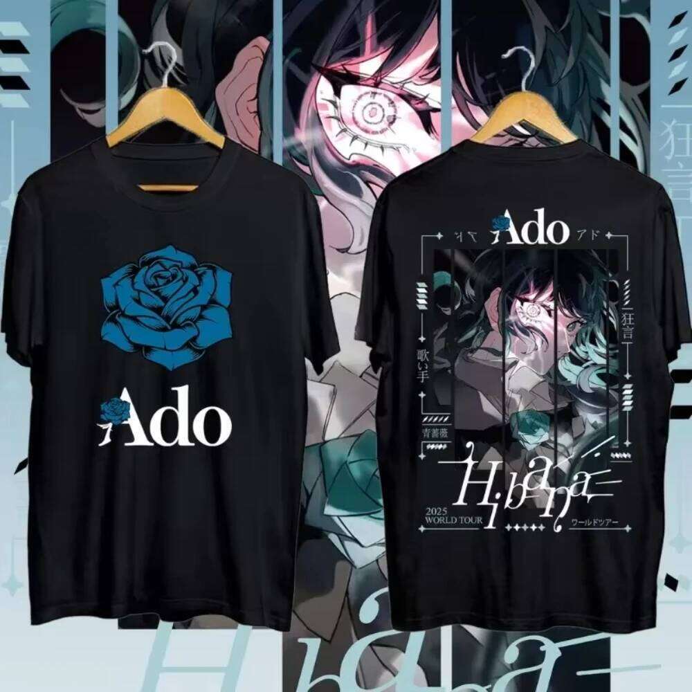 2025 Men Women Tshirt NEW ADO World Tour T-Shirt Black and White Round Neck Hibana 2 Colors Cotton T-shirt Comfortable Top Tees C260228 - view 5