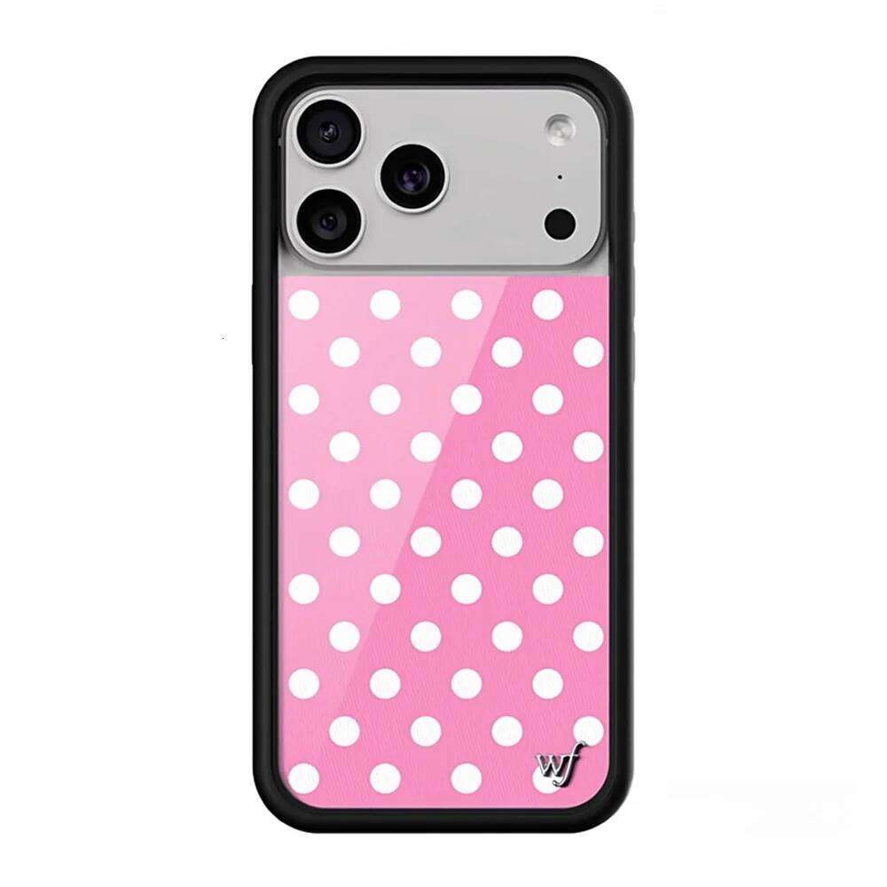 New Wildflower INS Cherry Strawberry Polka Dot Phone Case for 17 14 13 12 Pro Max 16 Plus 15 pro 3D WF Cute Cartoon Cover 26L0228