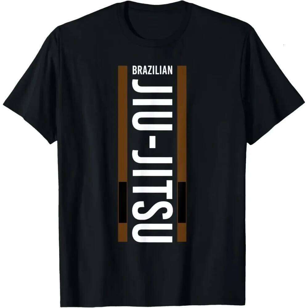 Brazilian Jiu-Jitsu Men's Casual Black Cotton T-Shirt, BJJ Sportswear Tee with Jiu-Jitsu Text Graphic - Arte Suave Streetwear - view 3