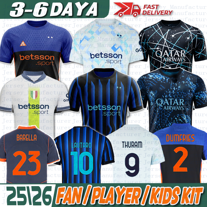 26 27 inter maglia milans Jersey kids 3XL 4XL MARTINEZ BASTONI soccer jersey BARELLA THURAM DIMARCO football jersey BISSECK BONNY ESPOSITO SUCIC Inter Jersey kit
