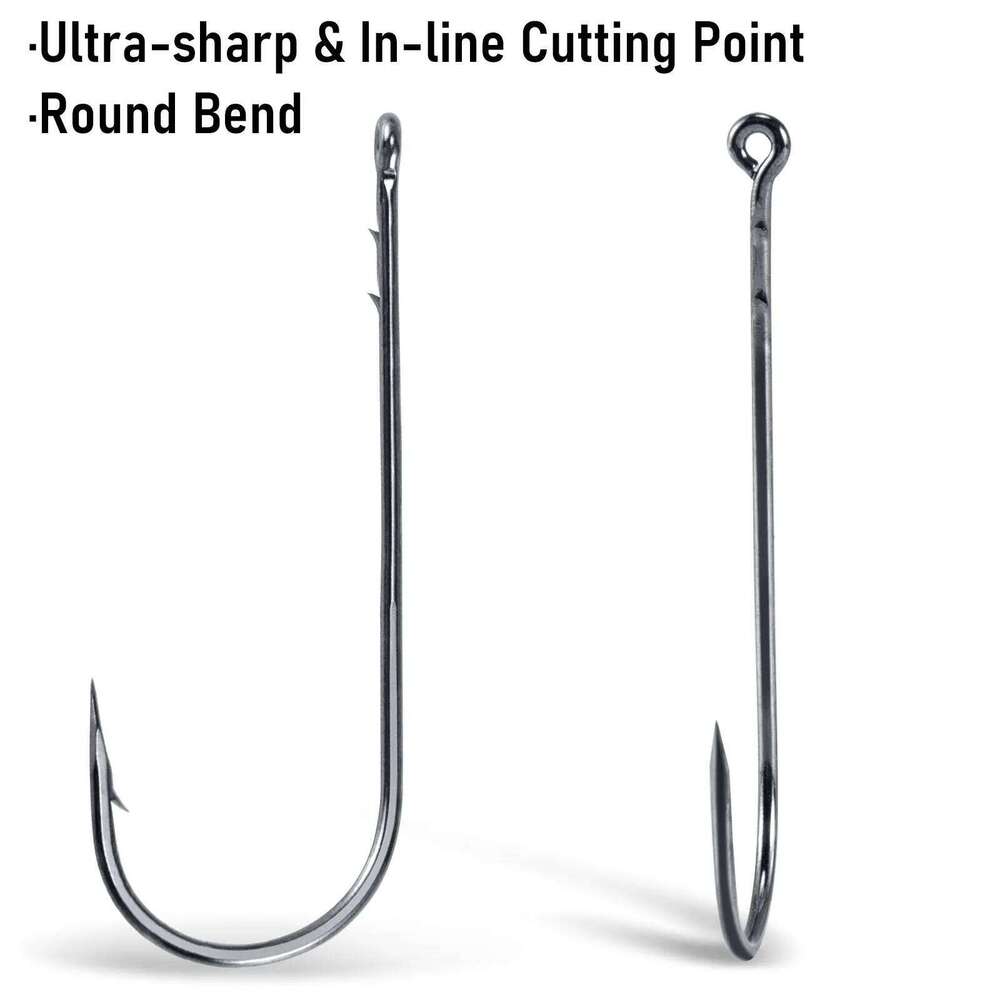 20pcs Worm Long Shank Fishing Baitholder Hook Inline Bass Hooks for Soft Bait Swimbaits Texas Rig Z260228