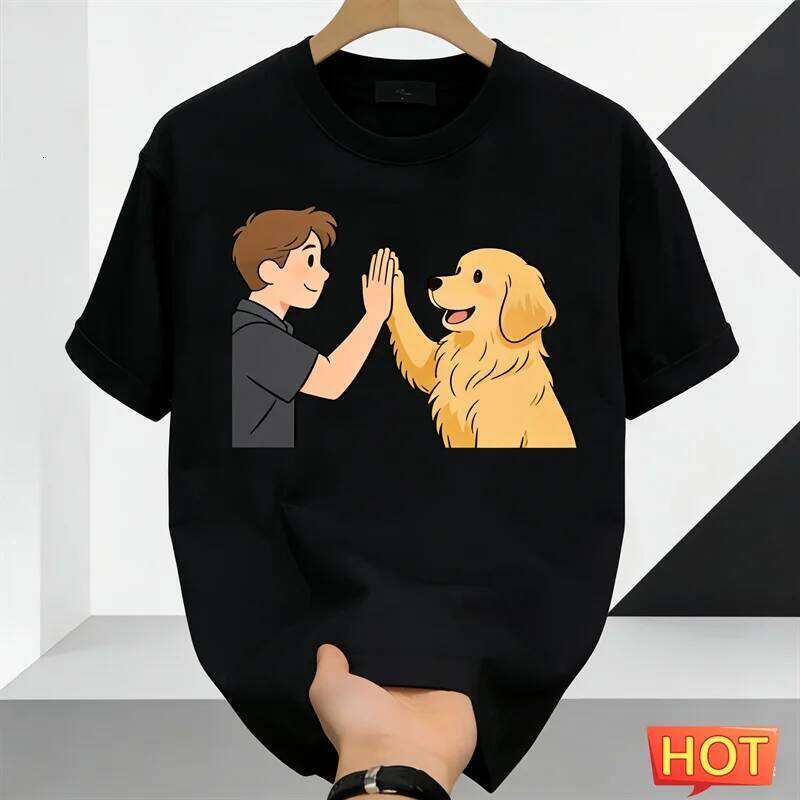 Cute Golden Retriever Graphic T Shirts Fashion Trendy Summer Short Sleeve 3D Printed T-shirt Casual Oversized Unisex Couple Tees C260228 - view 3