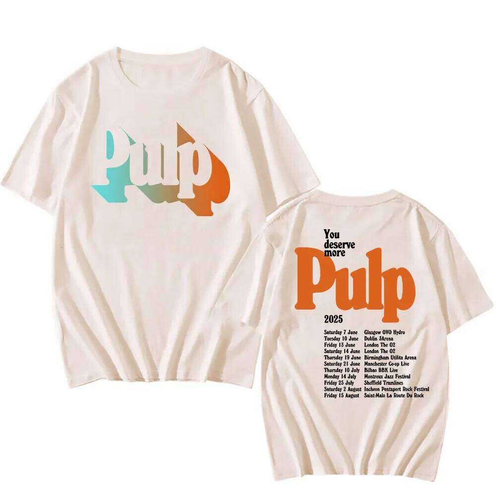 More 2025 Tour T-Shirt Black Pulp Rock Band Date Tshirts Summer Short Sleeve Cotton T Shirt for Male Hip Hop Grunge Men Tee C260228 - view 4