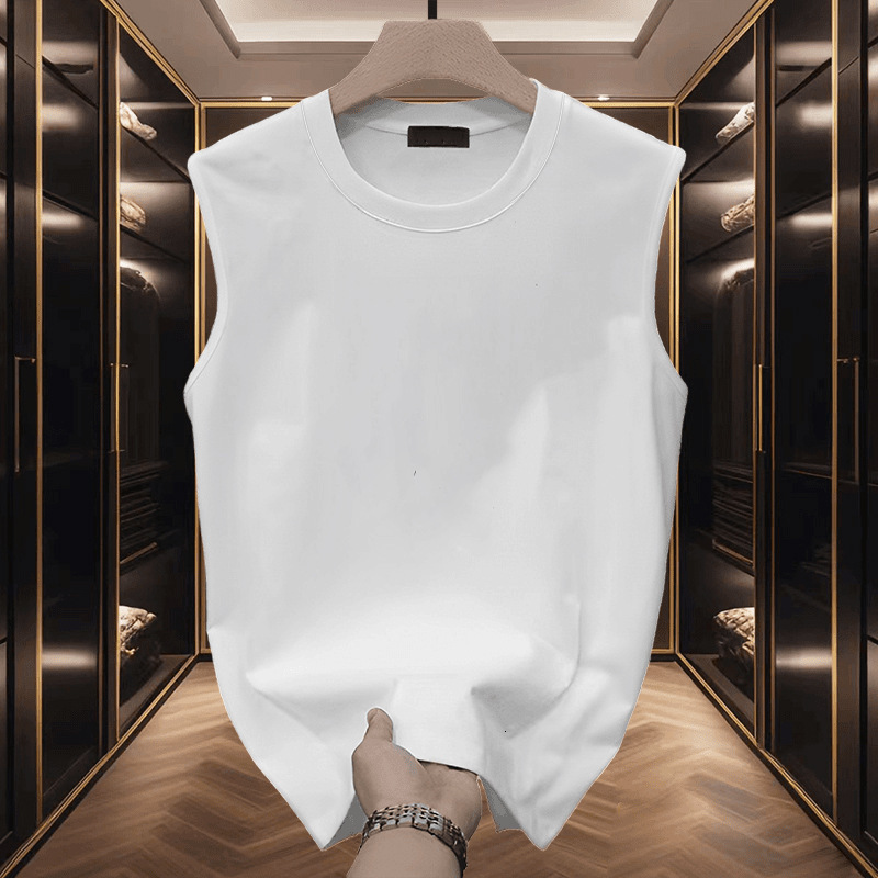 Luxury Brand Designer Clothes 100% Cotton Sports Tank Top Sleeveless T-Shirt Vest Men Summer Trendy Brand Niche High Street American Style Loose Versa