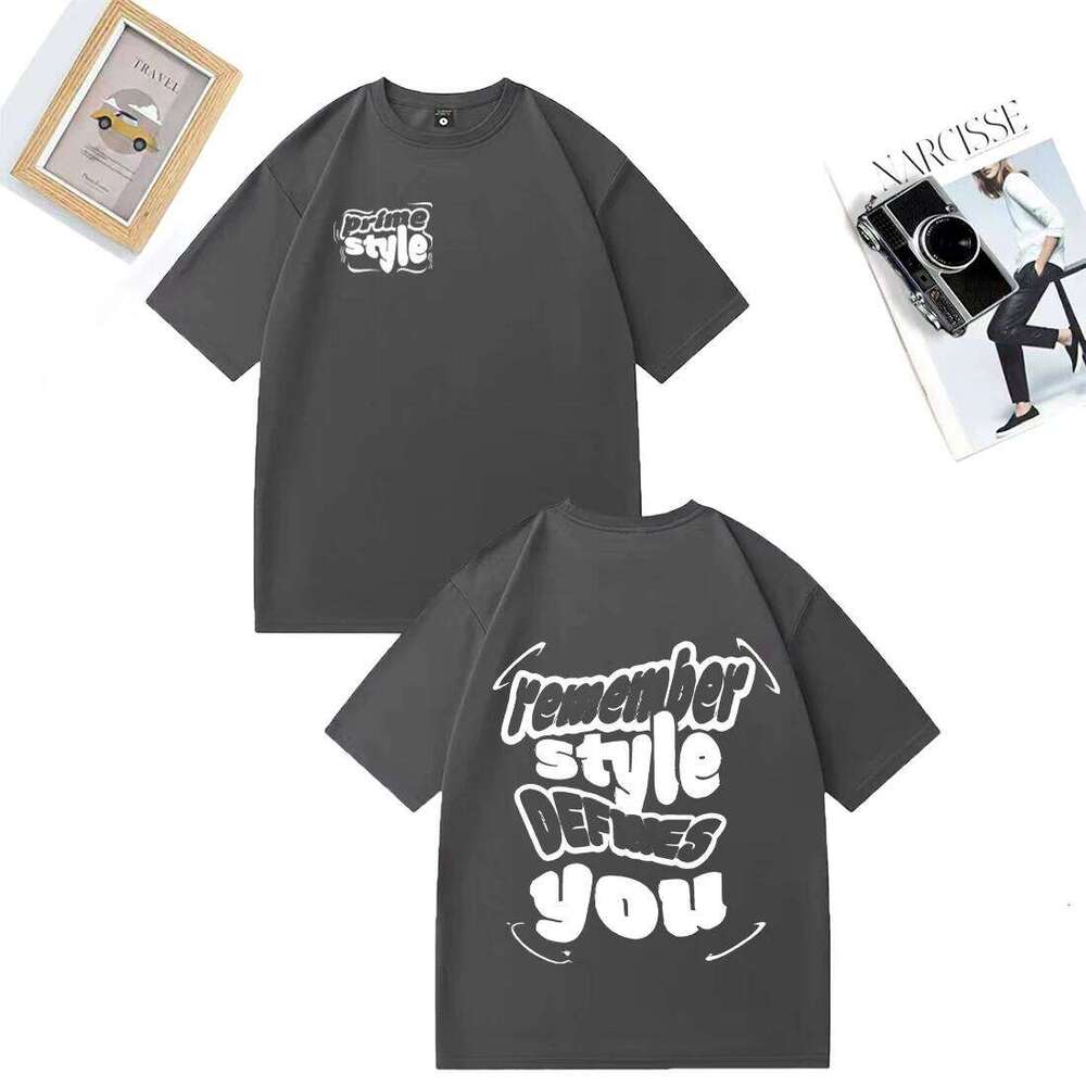 Remember style defines you Printed T-shirt Men women's Hip Hop oversized t-shirts High Quality short sleeve 100% Cotton clothing C260228 - view 6