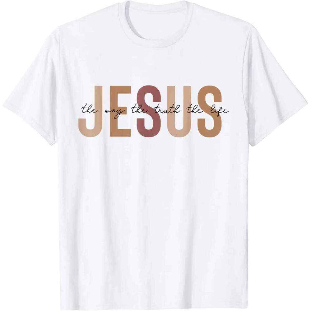 Christian Women Men Kids Jesus The Way Truth Life T-Shirt Graphic Shirts Vintage T Shirt Camisetas C260228 - view 6