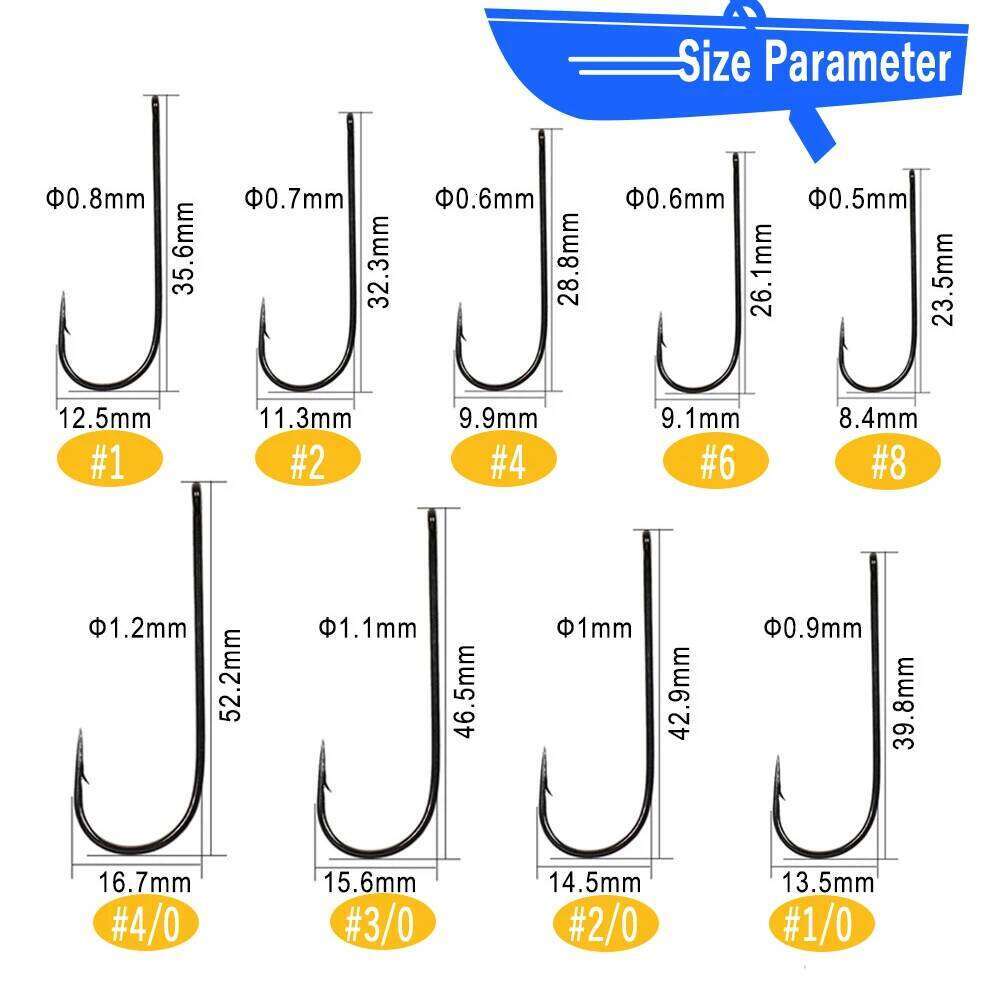 Wifreo 50PCS Aberdeen Long Shank Fish Ringed Eye Bass Trout FreshWater Sea Fishing Hooks Sabiki Rig Streamer Fly Hook Z260228