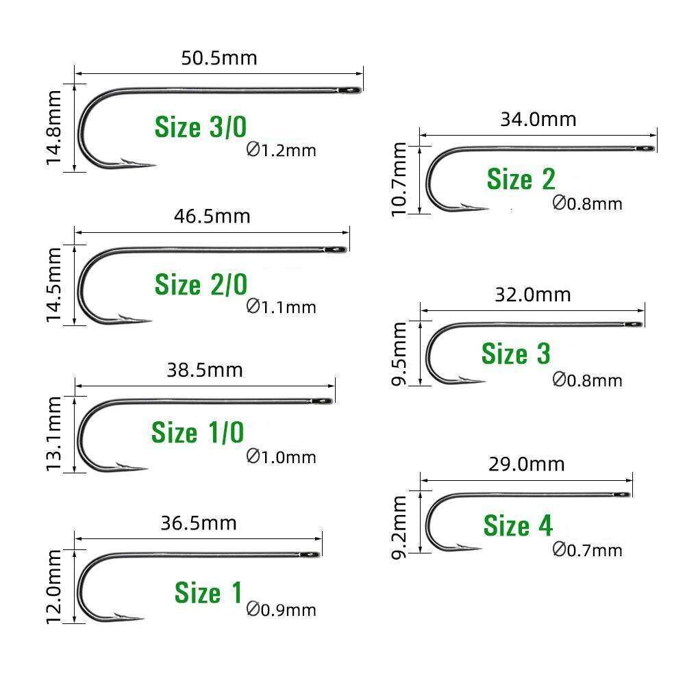 Vtwins 50/100PCS Aberdeen Long Shank Fish Fresh Water Fishing Hooks Streamer Fly Hook Size 10 4 2 2/0 3/0 Z260228