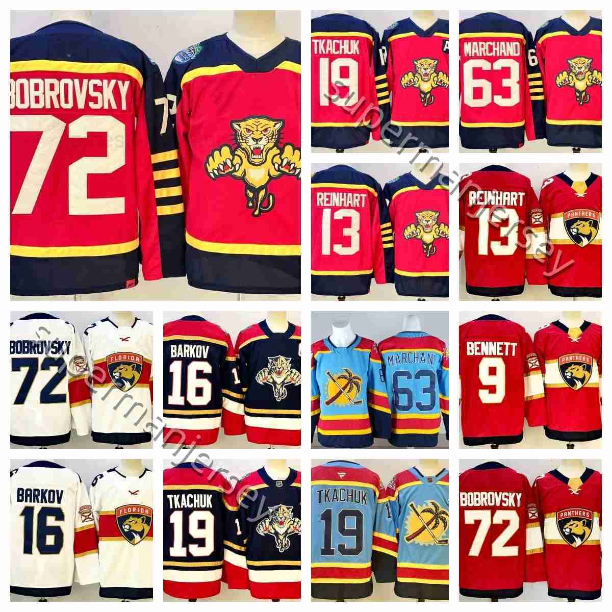 Florida Panthers hockey jersey Brad Marchand Sergei Bobrovsky Matthew Tkachuk Sam Reinhart A