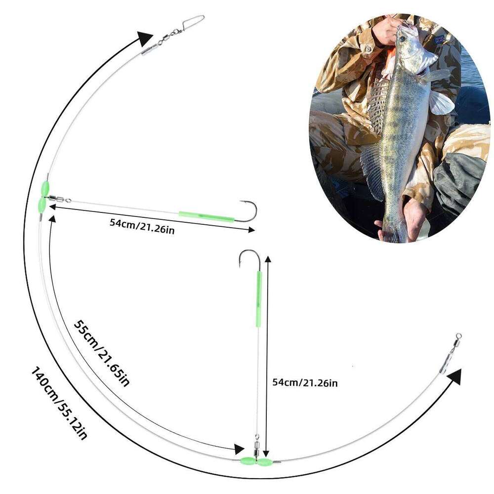 ZYZ Hook 2-Aberdeen Tie off the String with Luminous Tube High Speed Swivel Saltwater Fishing Hooks Z260228