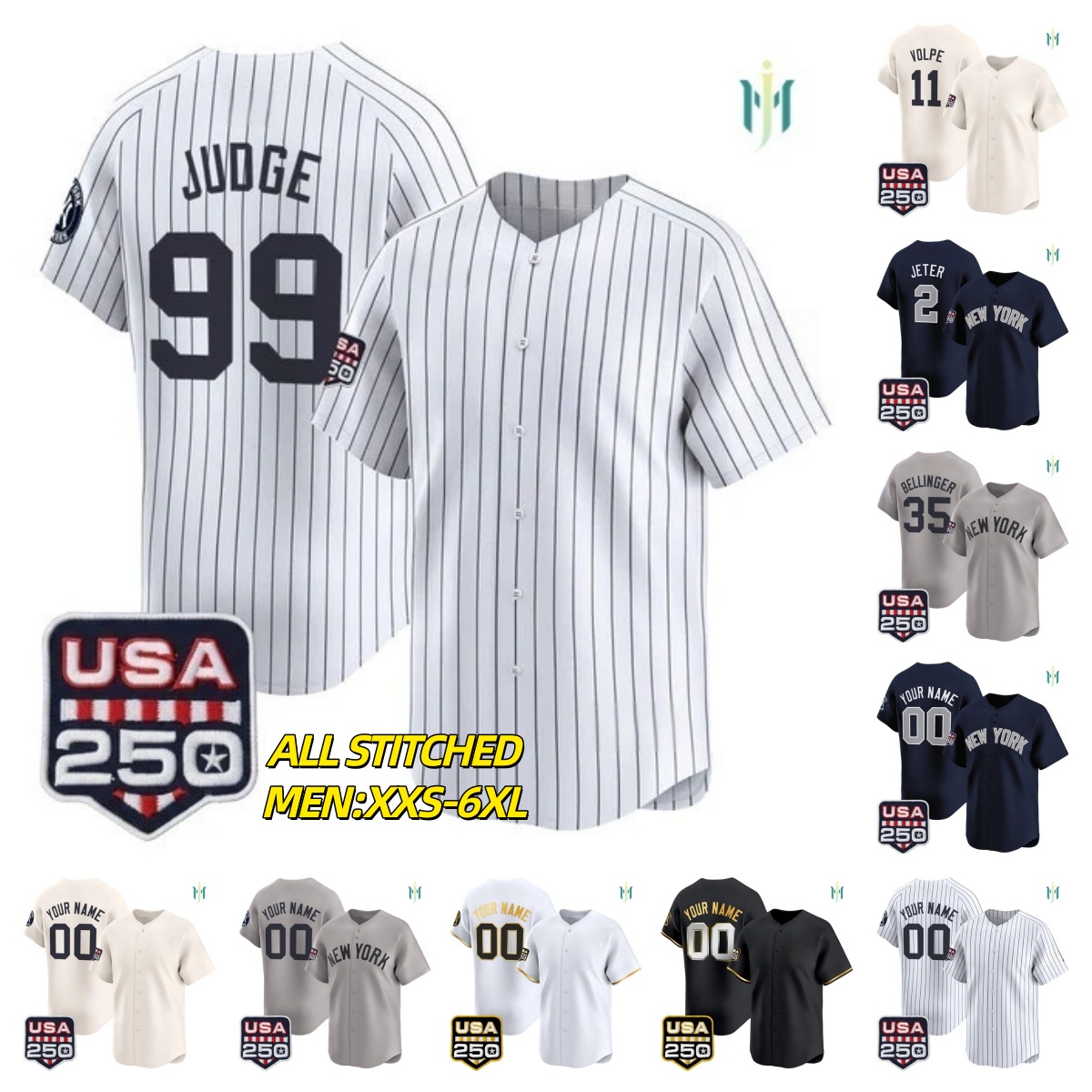 Aaron Judge Anthony Volpe Babe Ruth Cody Bellinger Derek Jeter Paul Goldschmidt 2026 men's custom baseball jersey - all stitched all size women kids