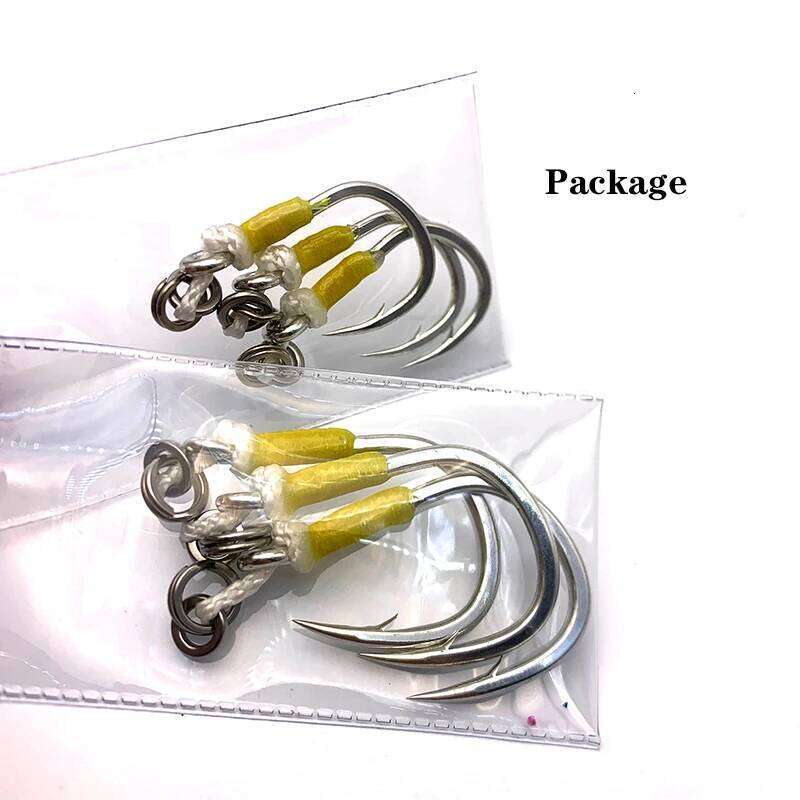 3PCS Testar Heavy Duty Assist Single Fishing Hooks 1/0 3/0 5/0 Slow Jigging Hook Vertical Fast Pitch Jig Lure Tuna Mackerel Z260228
