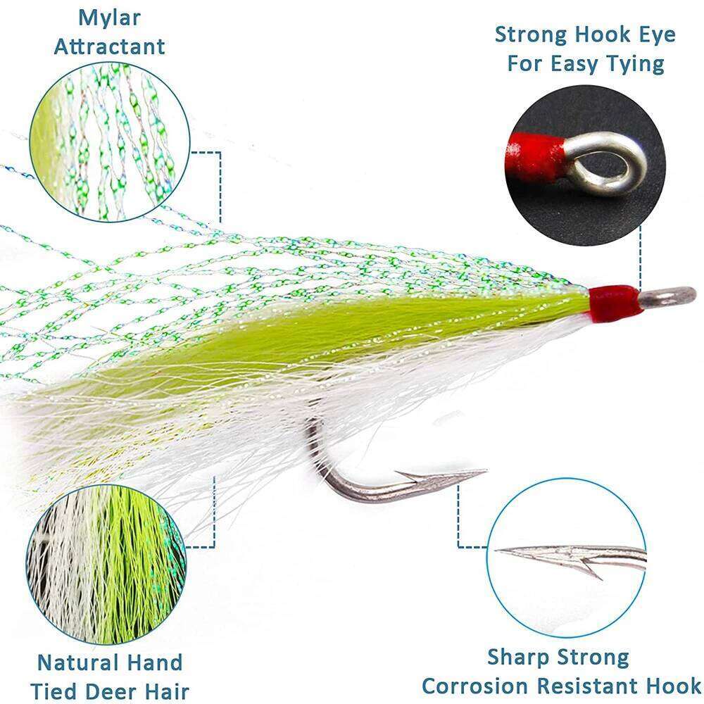 8Pcs/4Pcs Bucktail Teasers Hook Saltwater Lures Rig Stainless Steel Fishing Jig Hooks For Catfish Bass Z260228