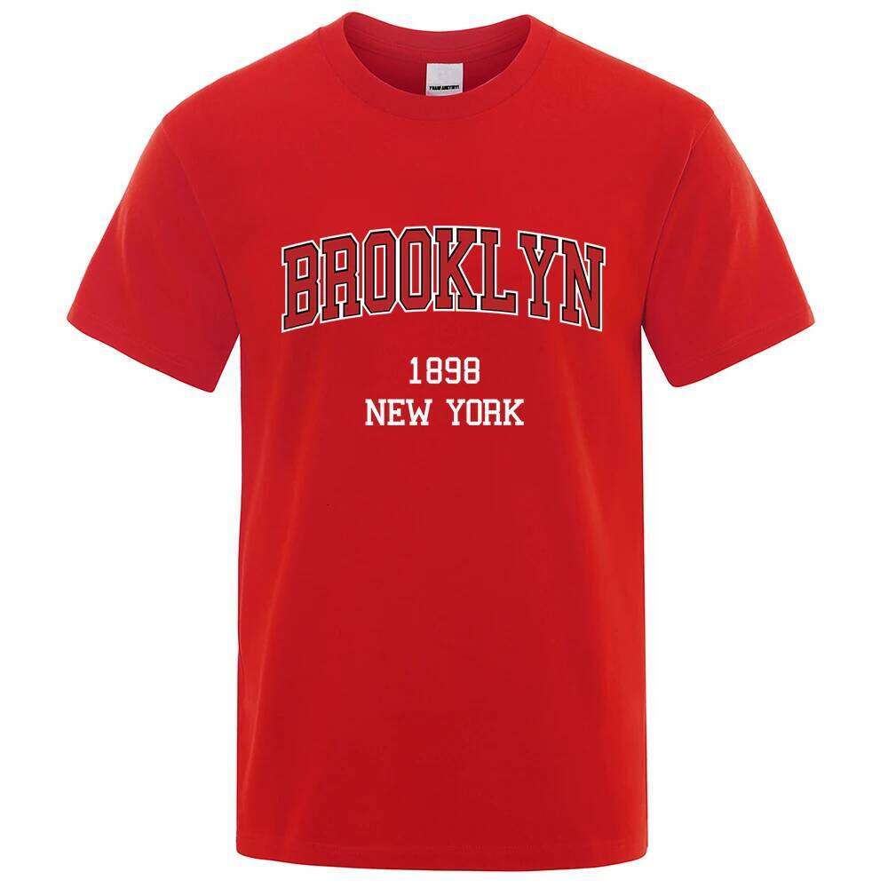 Brooklyn 1898 New York City Letter Prints T Shirt Men Women Clothes T-Shirts Loose Summer Tshirt Cotton Breathable Short Sleeve C260228 - view 4