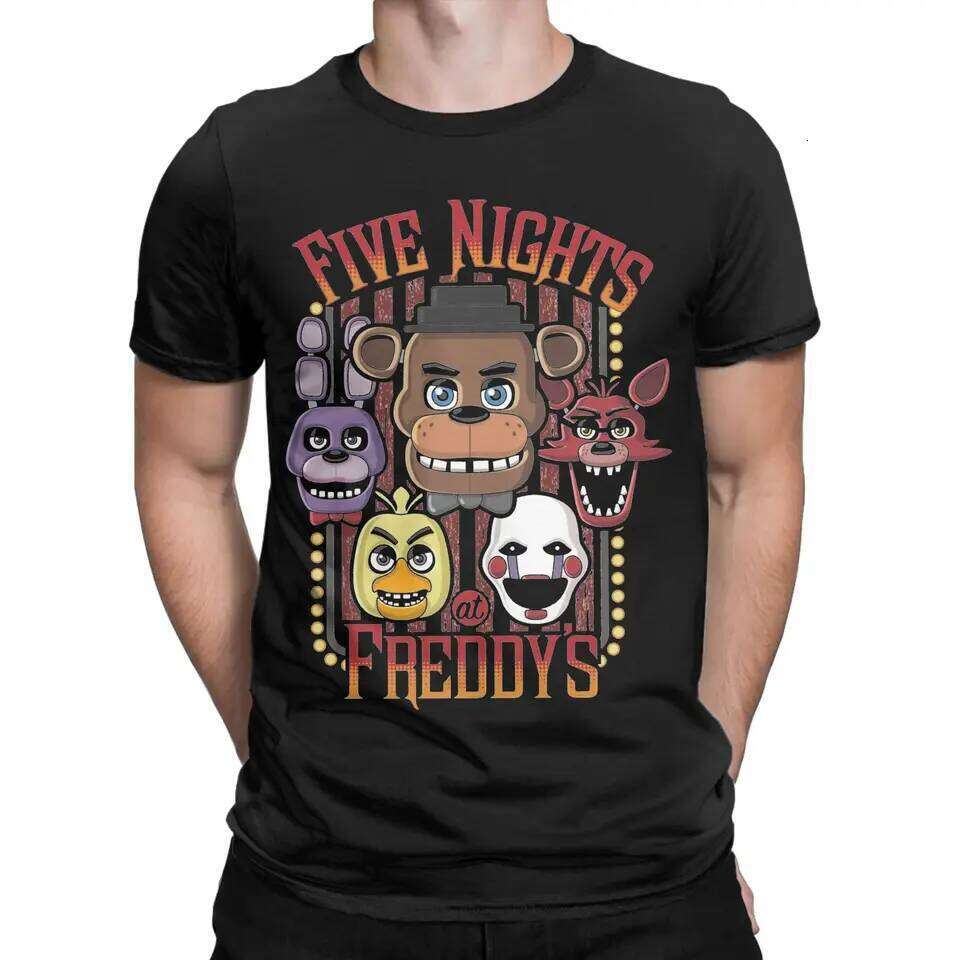 FNAF At Freddys T Shirts for Men Pure Cotton Humor T-Shirt Crewneck Tees Short Sleeve Tops Plus Size C260228 - view 3