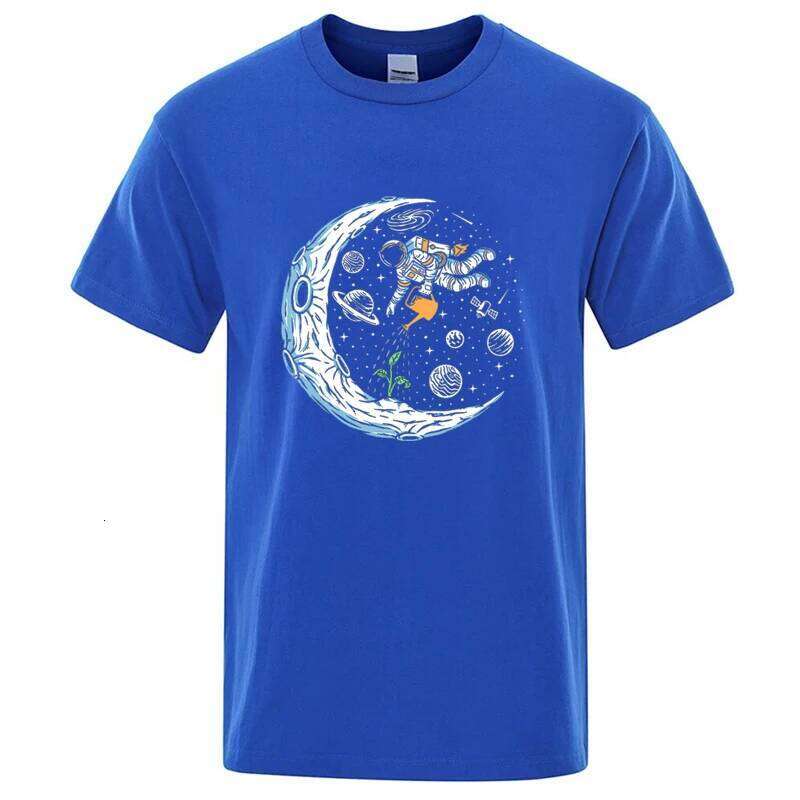 Summer Men's 100% Cotton Casual Funny Astronaut Design Print Loose O-neck T Shirt for Men Short Sleeve Male T-shirt Tees C260228 - view 4