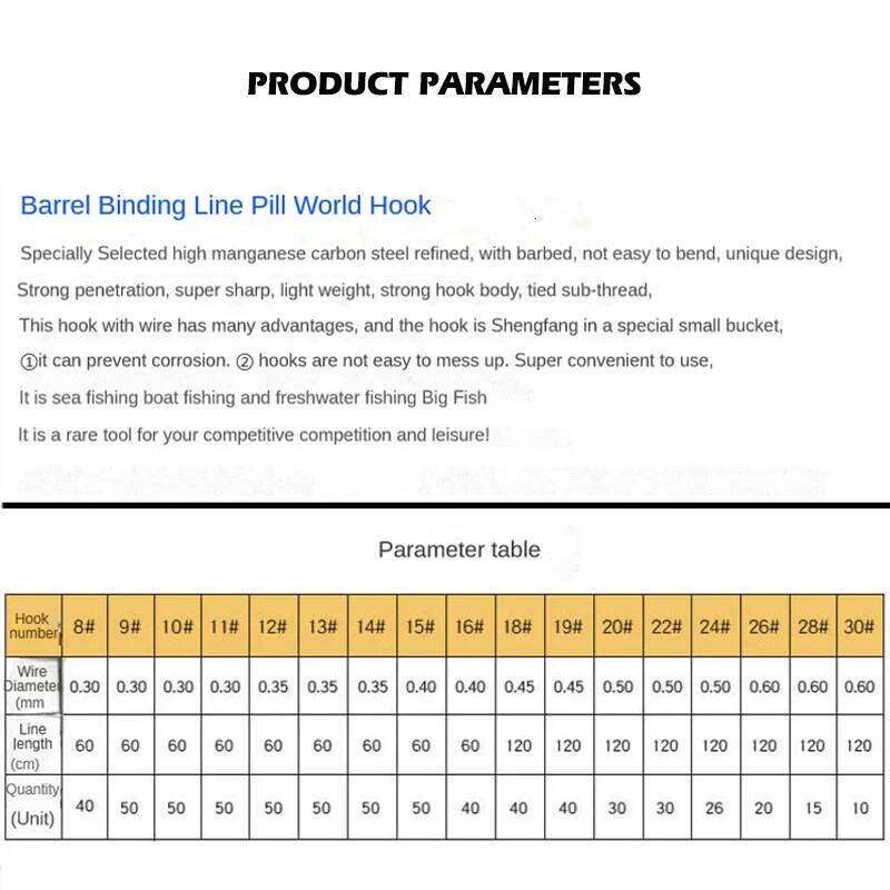 Hooks Barreled Sub 8#-28# Sea Fishing Belt Barb Tied Line Maruseigo Hook Convenient To Carry Z260228
