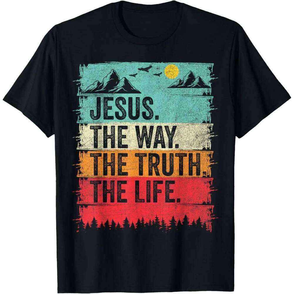 Christian Women Men Kids Jesus The Way Truth Life T-Shirt Graphic Shirts Vintage T Shirt Camisetas C260228 - view 5