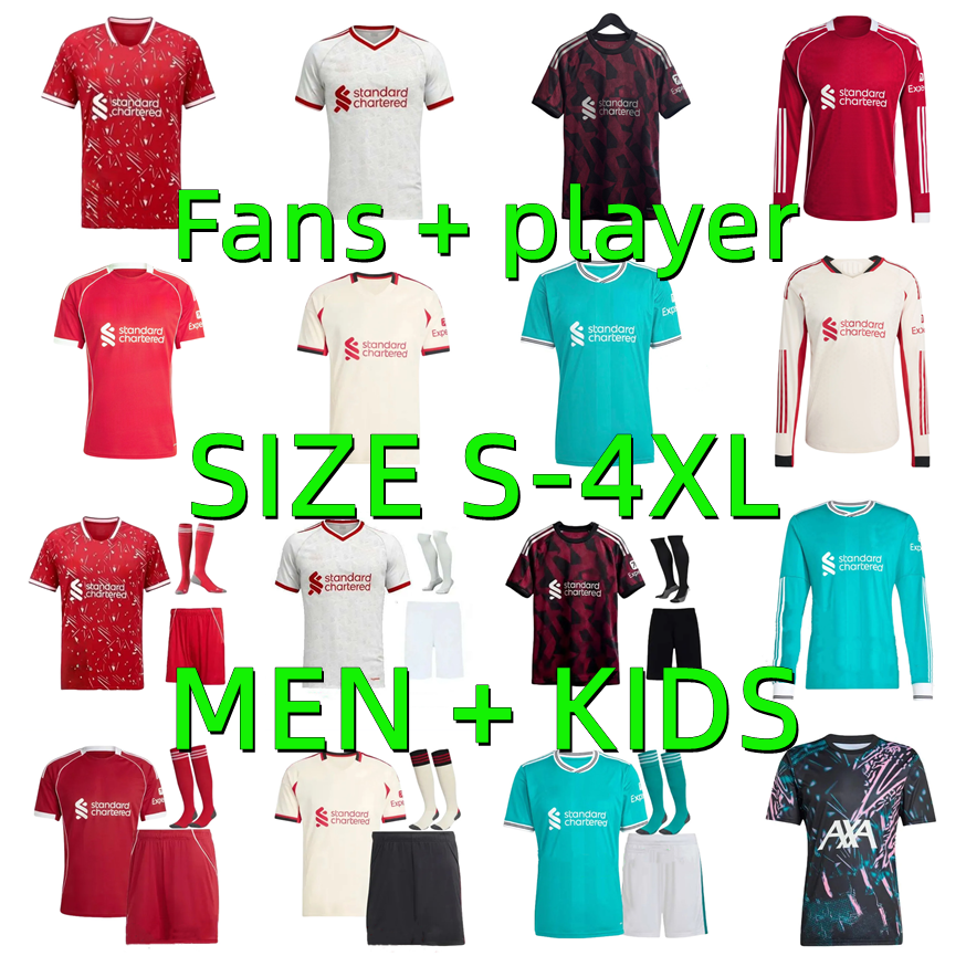 25 26 27 SALAH Wirtz liverpool soccer jerseys 2026 2027 Player version MAC ALLISTER KERKEZ SZOBOSZLAI FRIMPONG ISAK GAKPO EKITIKE DIOGO football shirt Men kids kits