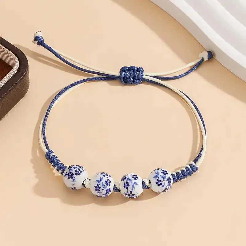 Trendy Ceramics Elegant Bracelet for Women Delicate Vintage Flower Ethnic Style Bowknot Cross Girls Party Bracelet Jewelry Gifts H260228