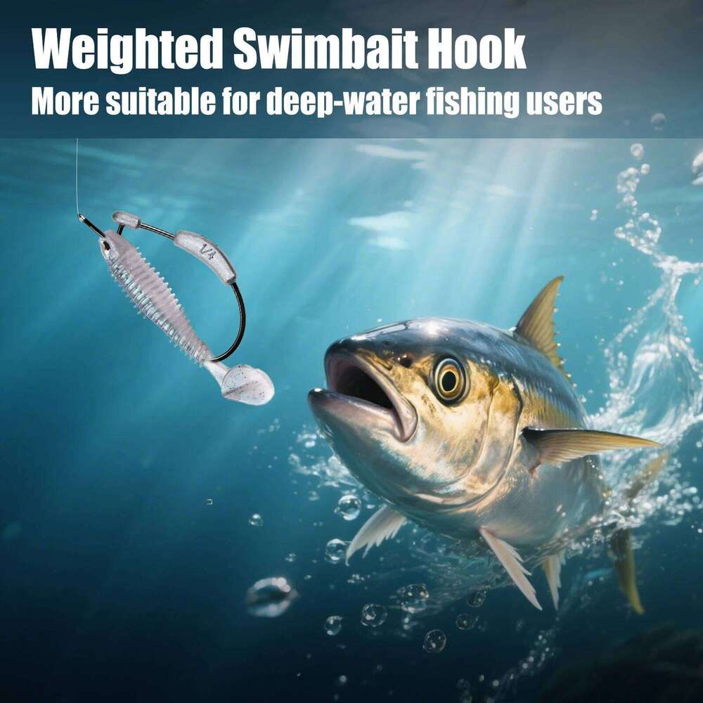 9KM Ewg Weighted 10Pcs for Bass Worm Soft Hook High Strength and Corrosion Resistance Z260228