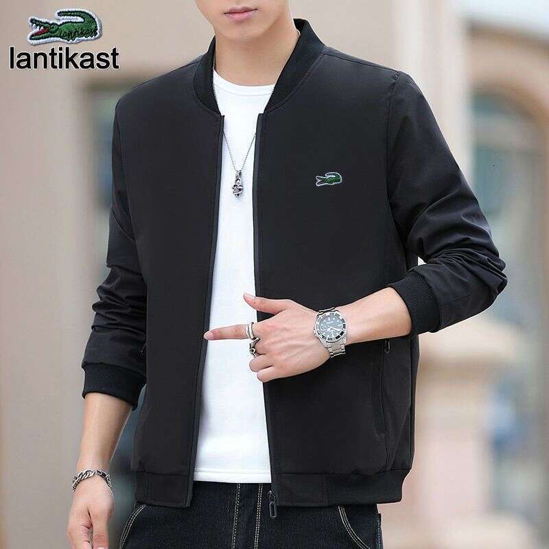 Noble designer Crocodile Men's Autumn Winter New Casual Jacket Male LANTI KAST Student Stylish Korean Version Trendy Slim Fit Trench Coat