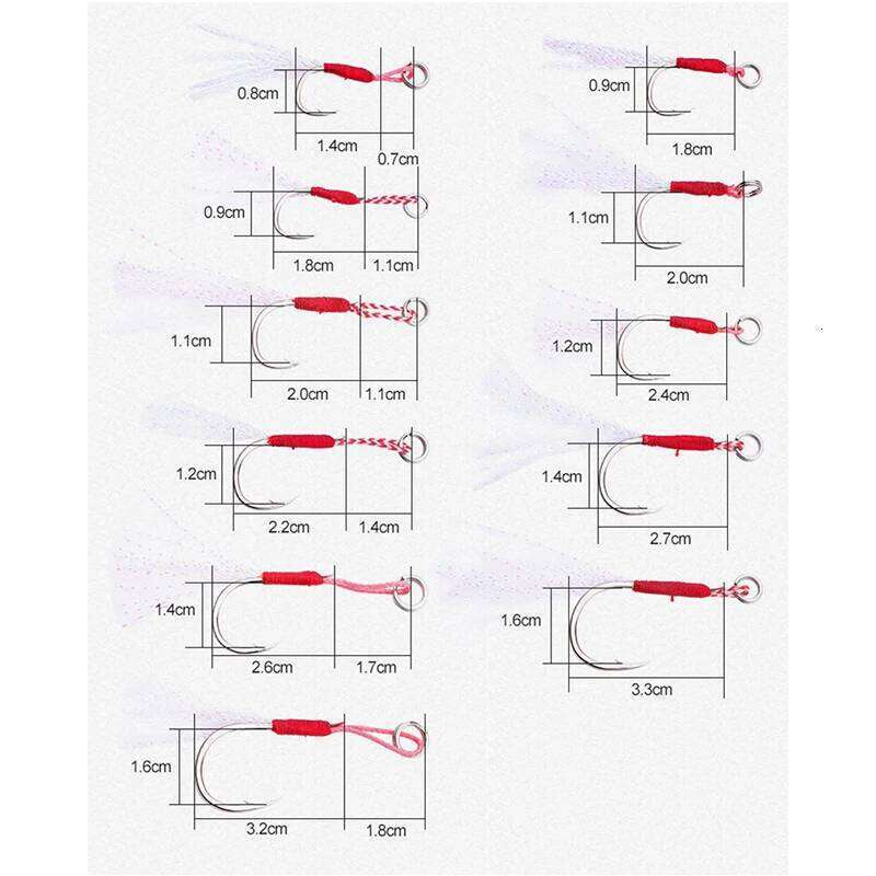 20pcs/bag Cast Jigs Assist Hook Slow Jigging Spoon Barbed Single Hooks Pesca High Carbon Steel Lure Fishing Tackle Z260228