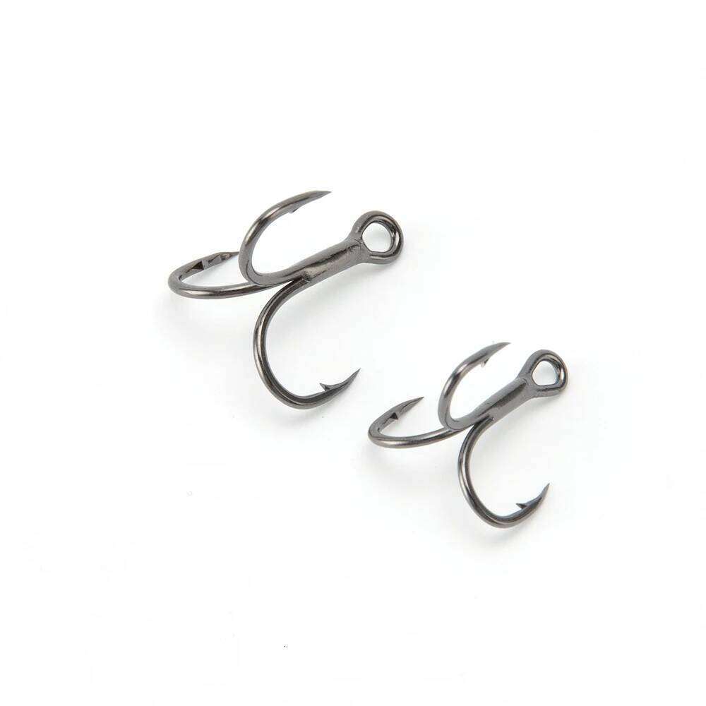 HYBOLAN 10pcs Fishing 4X Strong Black Treble Hook Super Sharp High-Carbon Steel High Strength Saltwater accessories Tackle Z260228