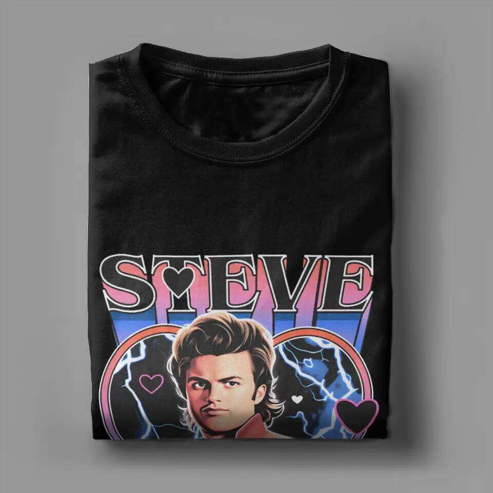 Steve T Men's 100% Cotton Fashion T-Shirt Round Neck Tee Shirt Short Sleeve Tops Summer C260228 - view 5