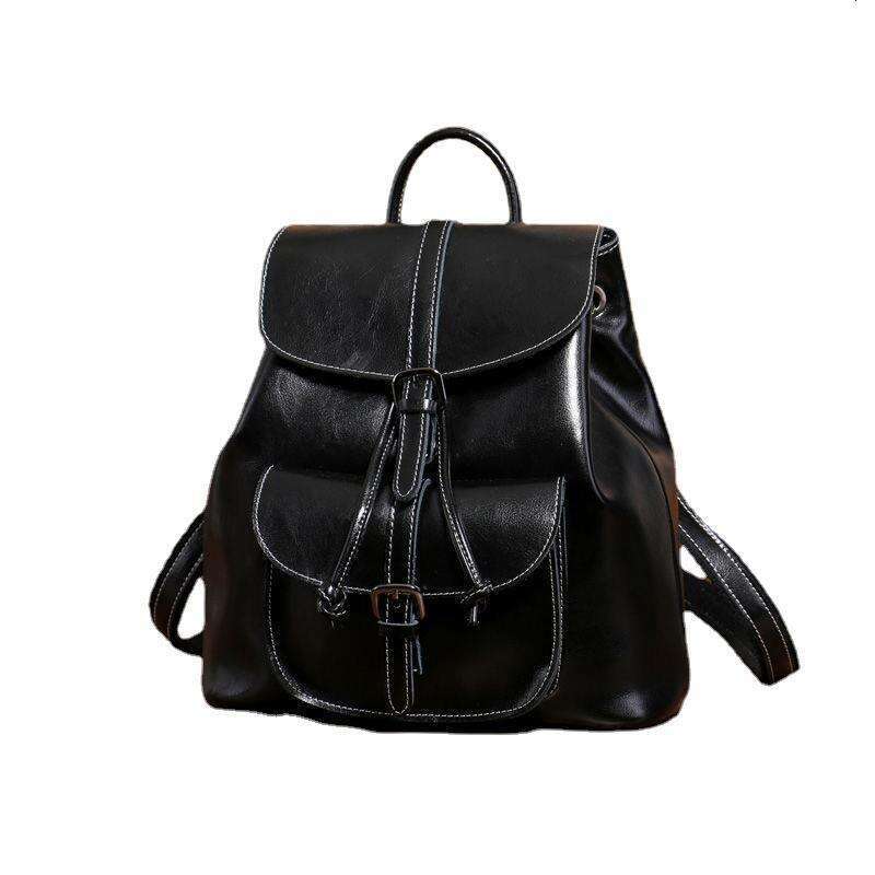 Luxury Shoulder Bags Totes Hobo New Fashion Trend Bag Genuine Women S Casual Travel Oil Wax Soft Leather Small Backpack Wholesale SENYY