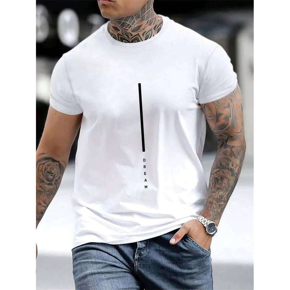 Simple Dream Letters Graphic T Shirts For Men Fashion Trend Streetwear Hip Hop 3D Printed Tees Cool Oversized Crew Neck Tops C260228 - view 3