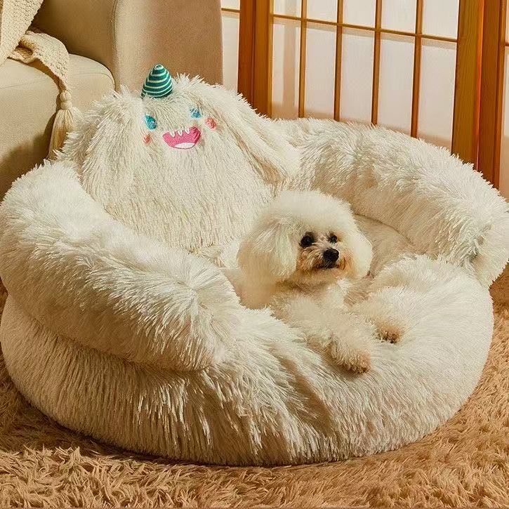 Dog bed, beanbag chair, small plush, thickened, suitable for all seasons, Corgi, cat, and warm in winter.